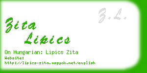 zita lipics business card